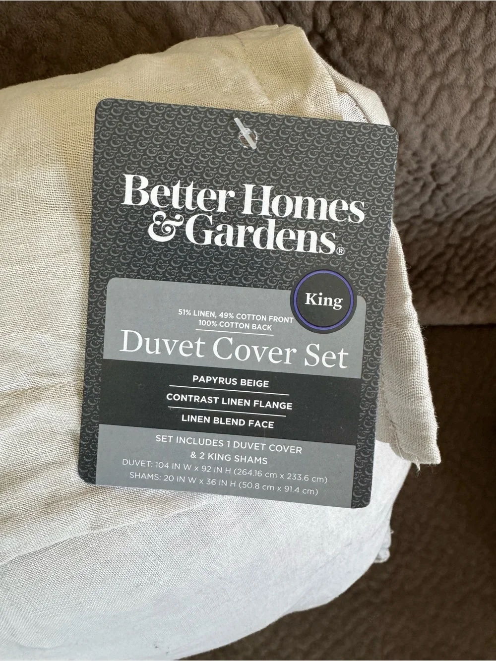 Better Homes And Gardens Cream Linen-Blend Duvet Cover Set - King
